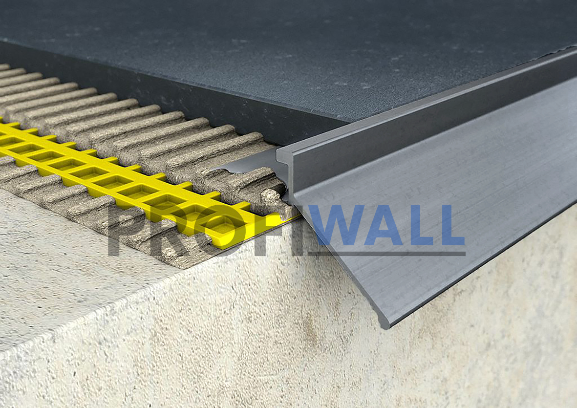 ALU vízvető terasz profil 10mm elox ezüst 2,5M ProfiWall